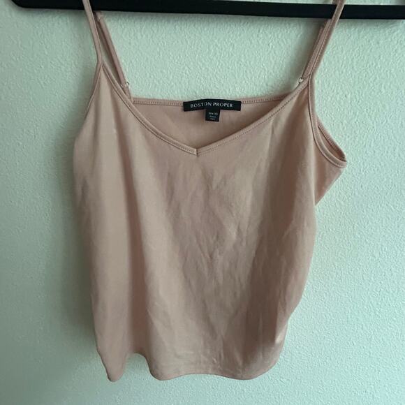 Pink Tank Top V-Neck‎ Sleeveless Casual Basic Everyday Top - Picture 5 of 8